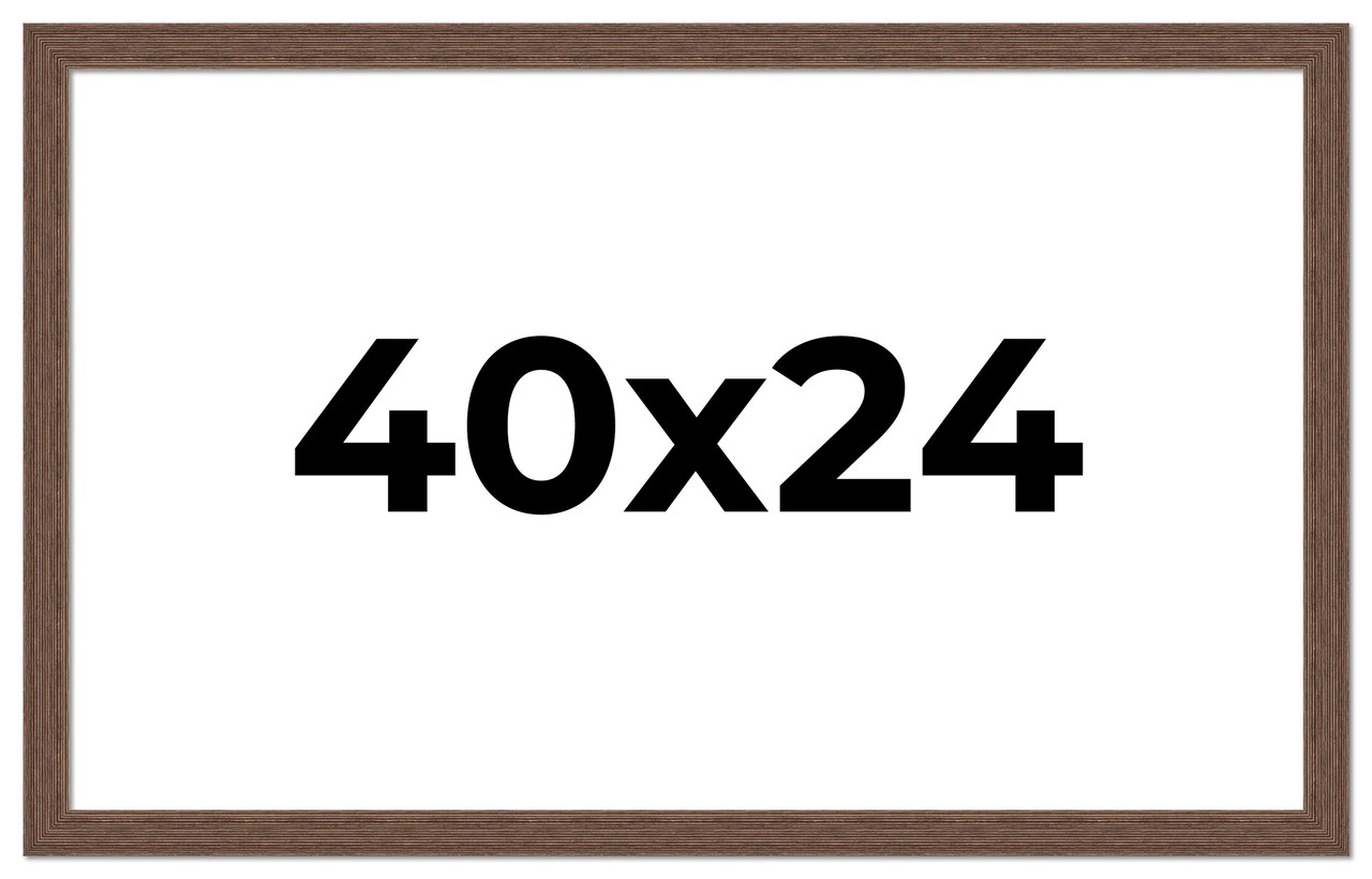 40x24 Wide Barnwood Picture Frame with UV-Resistant Acrylic & Acid Free Backing, Available in 6 Paint Finishes - Grey, Brown, White, and Black